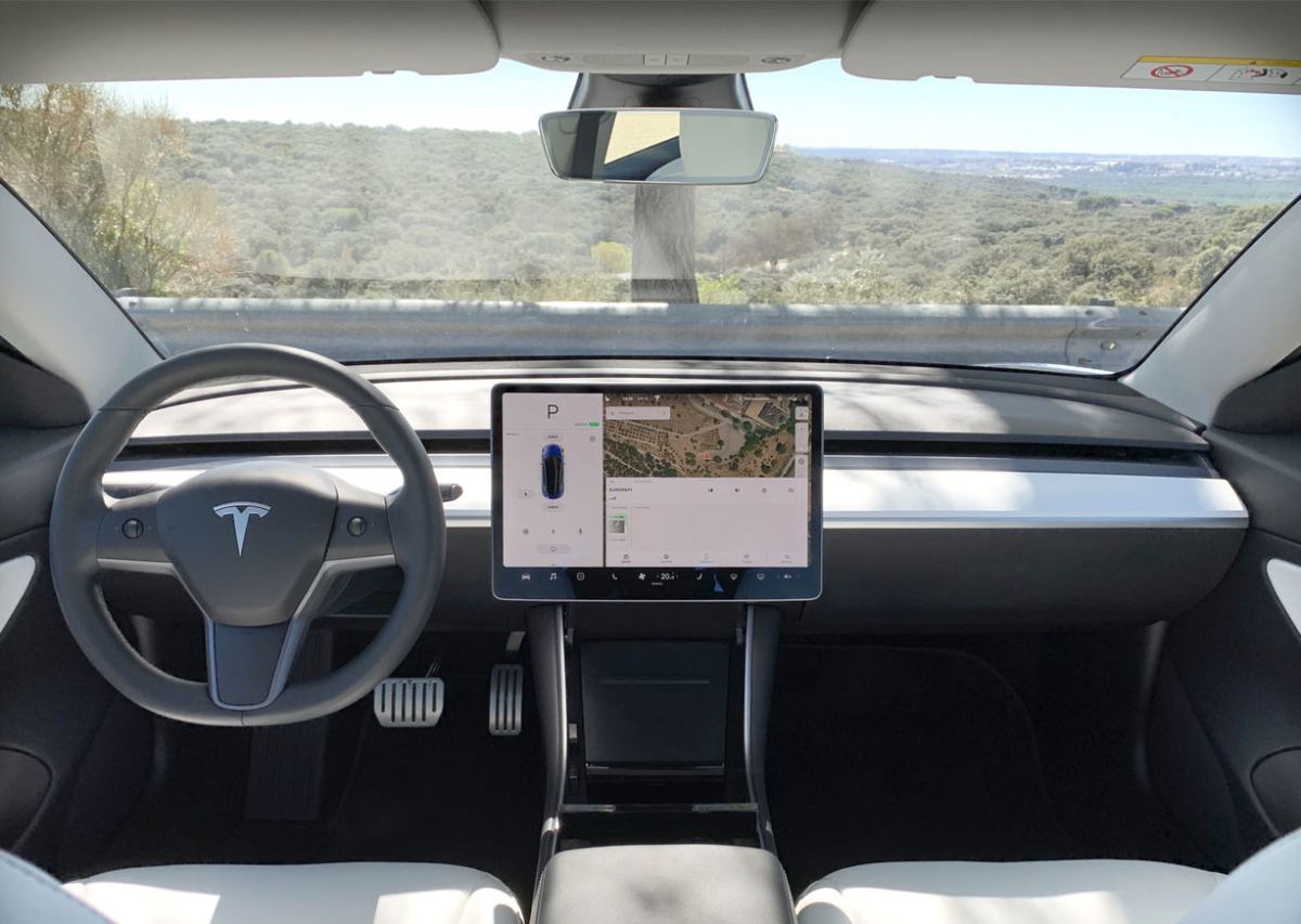 Interior del Tesla Model 3. / Foto: Cortesía Tesla. 
