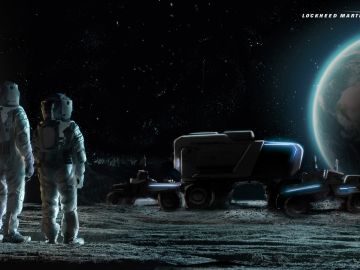 Ilustración del vehículo lunar proyectado por GM y Lockheed Martin