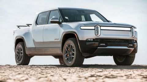 Foto frontal de la R1t de Rivian