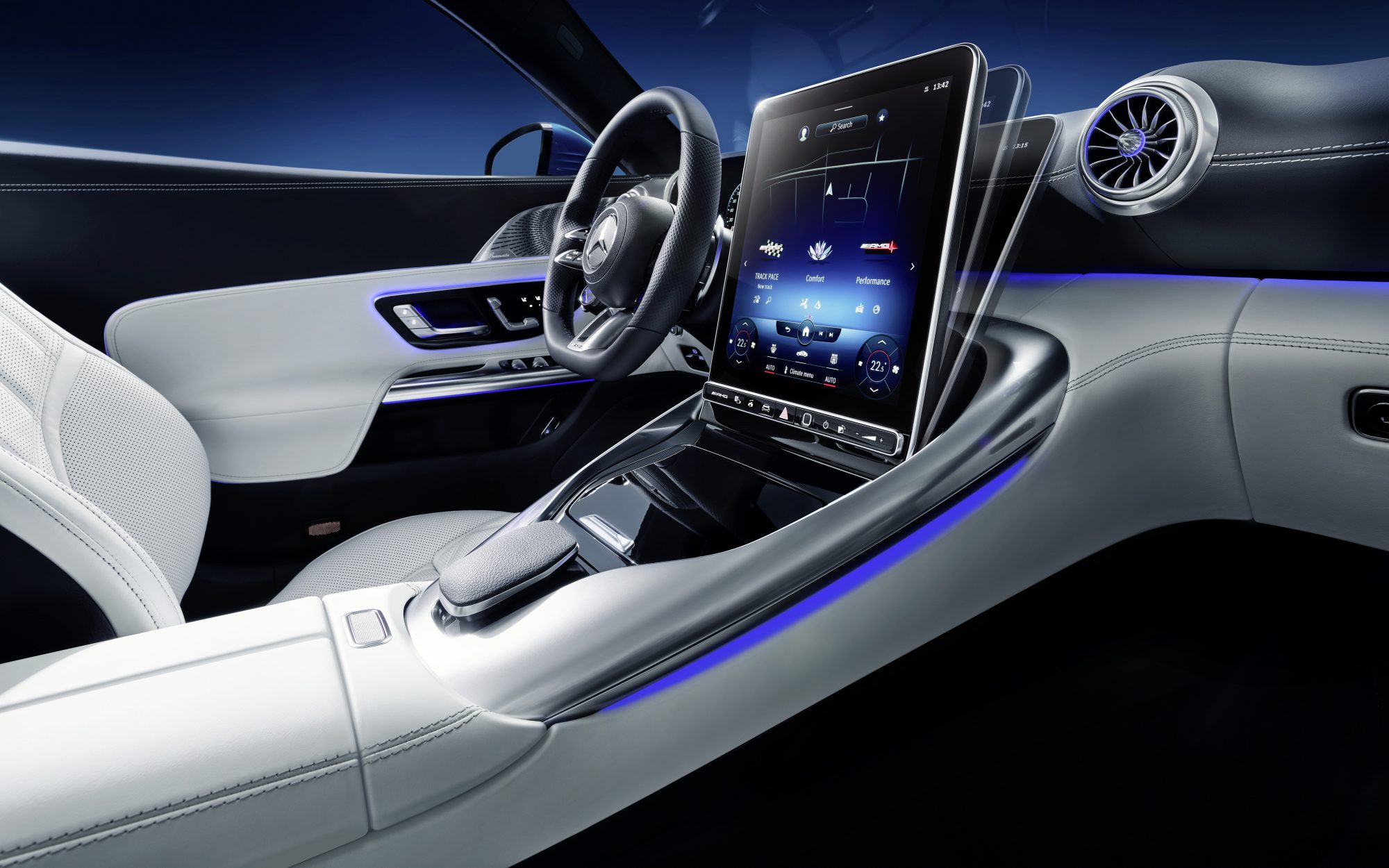 Mercedes muestra el espectacular interior del MercedesAMG SL 2022 con