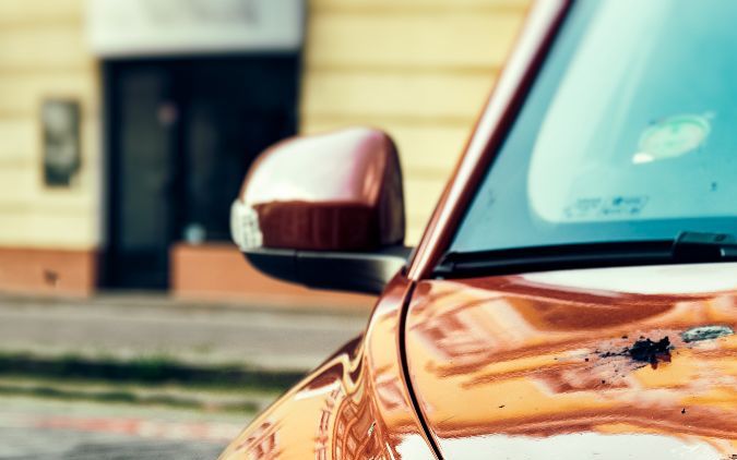 Auto con escremento de pájaro