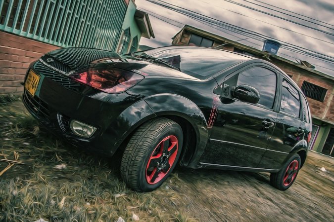 Autos con los faros oscuros