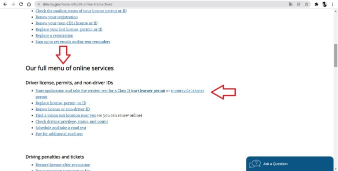 examen de manejo teórico en new york