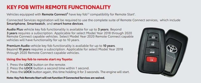 arranque remoto de Toyota