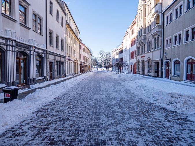Carretera con hielo negro.