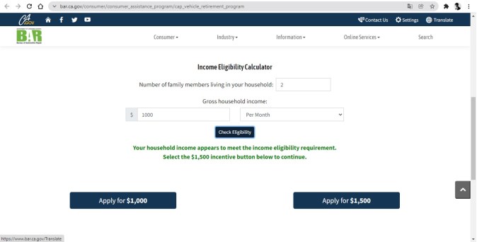 como hago para vender mi carro viejo al estado de california