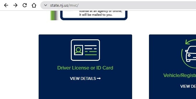 MVC de New Jersey licencia