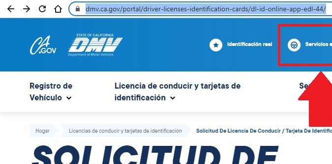 solicitar en línea una licencia de conducir en California
