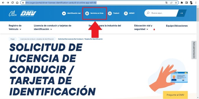 solicitar en línea una licencia de conducir en California