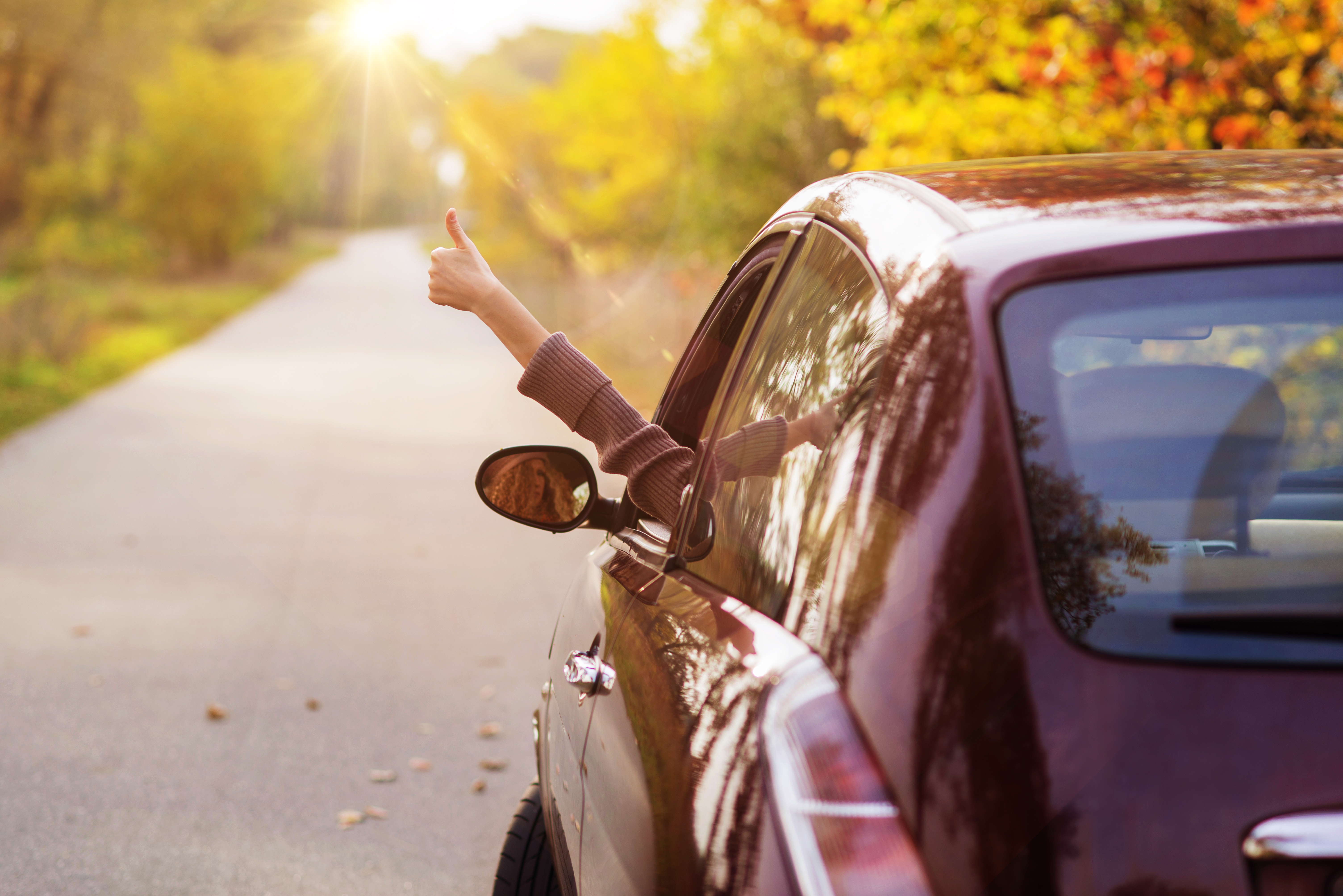 Auto en otoño