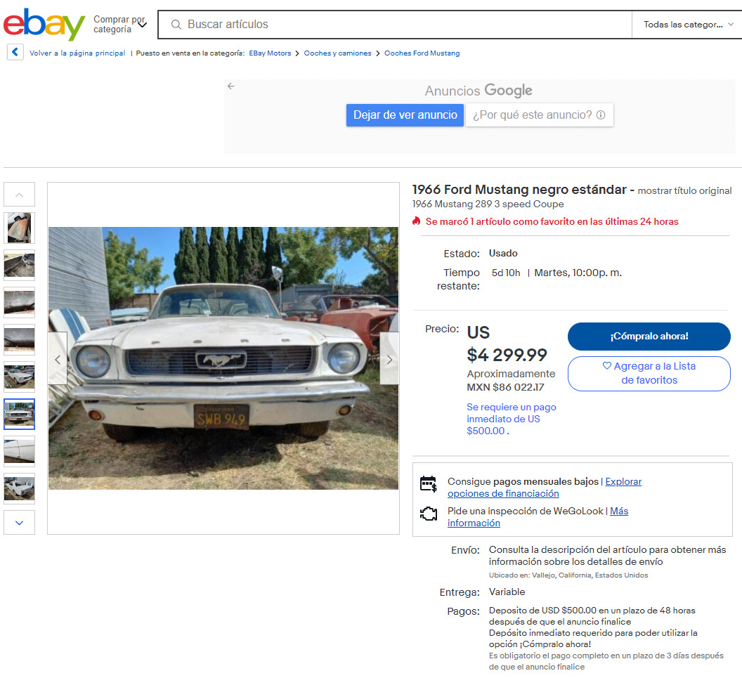 Ford Mustang 1966 en eBay