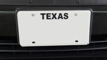 Foto de una placa de matrícula de Texas vacía