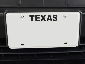 Foto de una placa de matrícula de Texas vacía