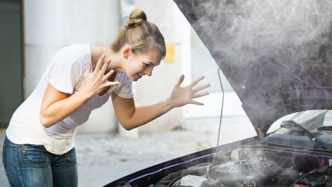 Auto dañado.