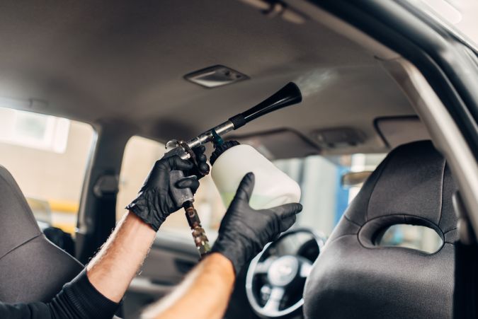 Чистка тента автомобиля.