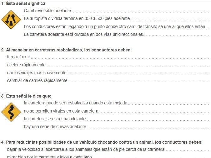 Foto de un modelo de prueba de DMV Permit Test.