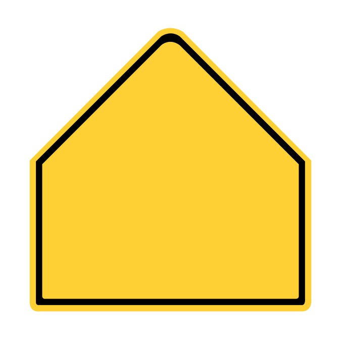 señales en forma de pentagono