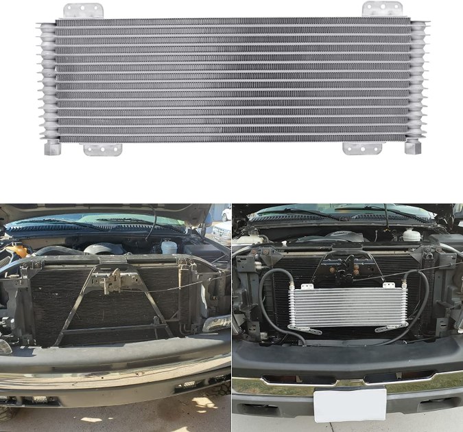 Auto con enfriador de aceite de transmisión.