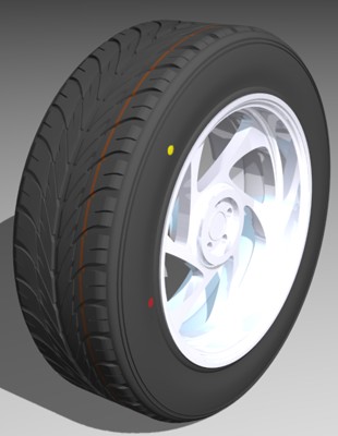 marcas rojas en las llantas