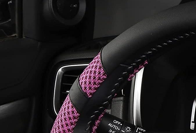 Funda para volante de viscosa y cuero de microfibra Bokin.