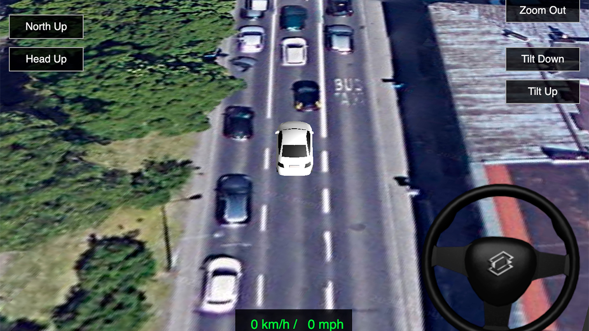 3D Driving Simulator te permite conducir un automóvil virtual en una ciudad gracias a Google Earth