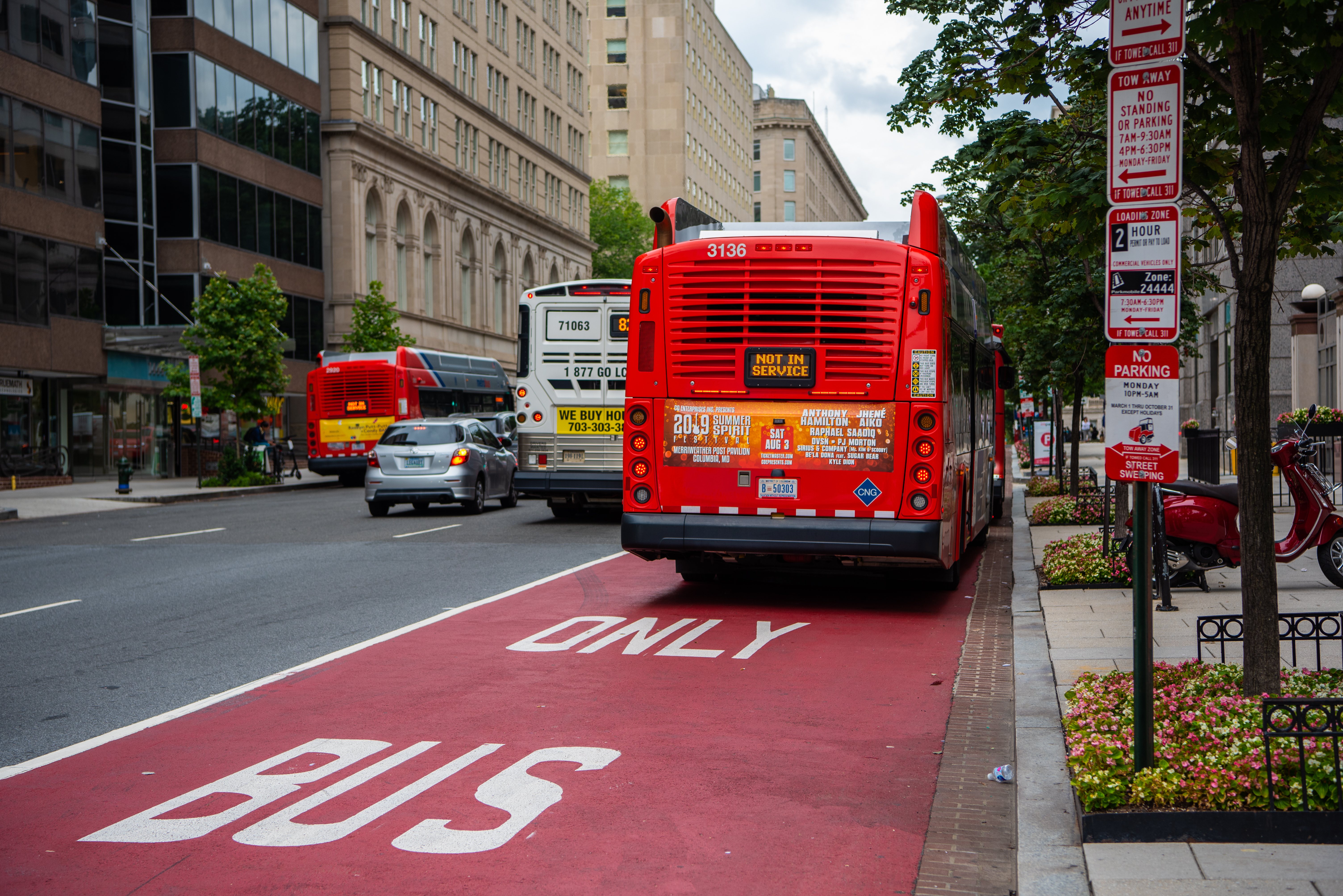 carriles de bus only bus en Washington DC