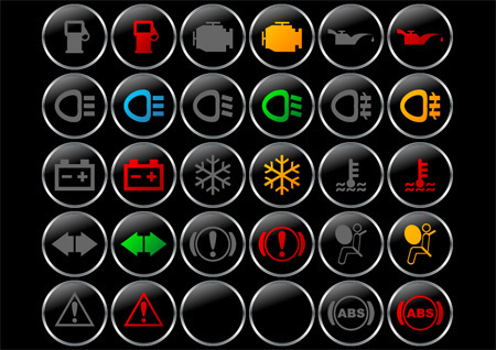 Different,Car,Dashboard,Symbols,With,Lights,On,And,Off.