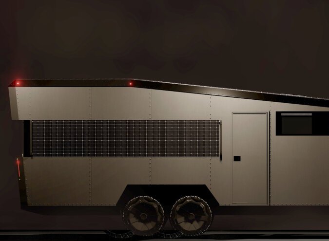 Cybertrailer: autocaravana a energía solar inspirada en el Cybertruck de Tesla