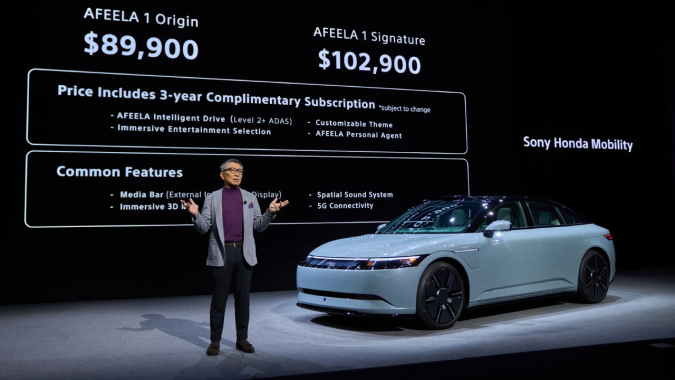 Sony confirma el Afeela 1 para 2026 con precio de $89,900 dólares