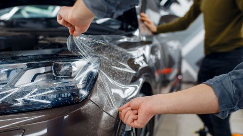 película de protección para autos en el guardabarros delantero