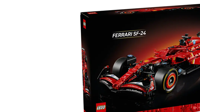 Lego lanza un set del F1 24 de Ferrari y lo celebran a escala real
