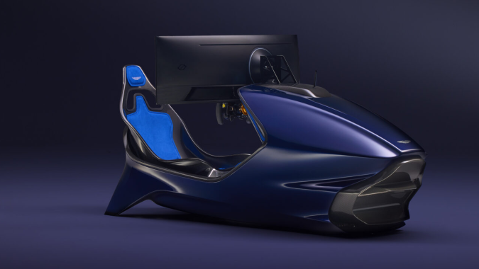 El simulador de carreras de Aston Martin cuenta con varias opciones de colores.