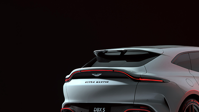 Aston Martin DBX S tiene un perfil aerodinámico en la parte trasera.