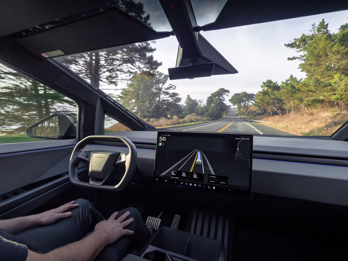 Interior del Tesla Cybertruck Long Range