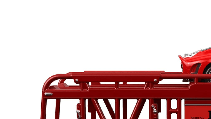 Modelo a escala del camión Hot Wheels Fiat 642 RN2 Bartoletti Transporter y el Ferrari 250 GTO.