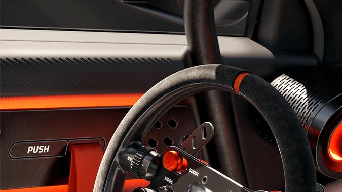 El Hyundai Insteroid tiene una cabina centrada en la conducción.