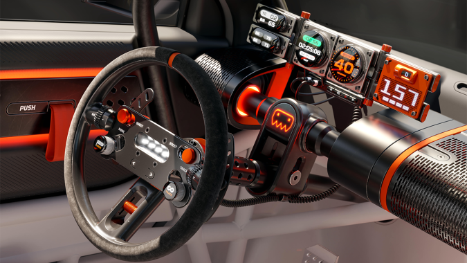 El Hyundai Insteroid tiene una cabina centrada en la conducción.