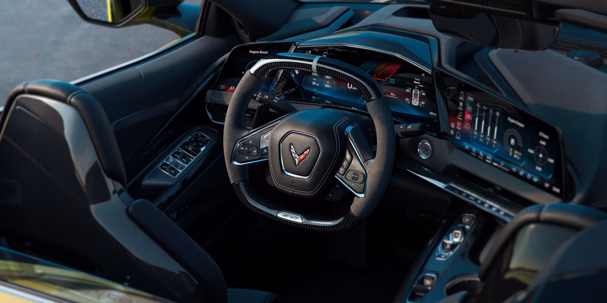 Vista al volante del Chevrolet Corvette 2026