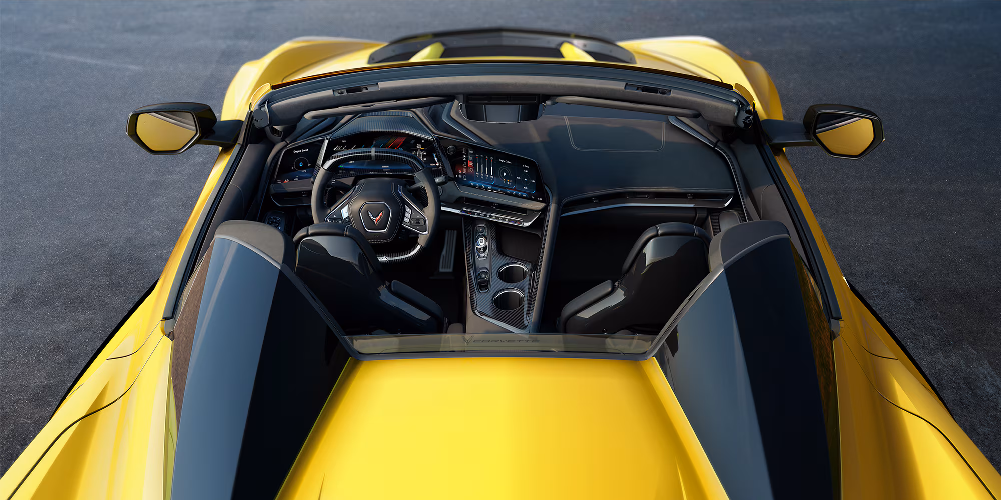 Vista al nuevo habitáculo del Corvette 2026