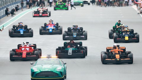 Monoplazas de F1 Lego en el GP Miami 2025.