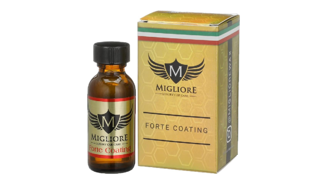 Coating cerámico para autos Migliore Forte coating es uno de los mejores y más costosos del mercado.