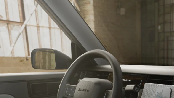 El interior de Slate tiene diferentes accesorios.