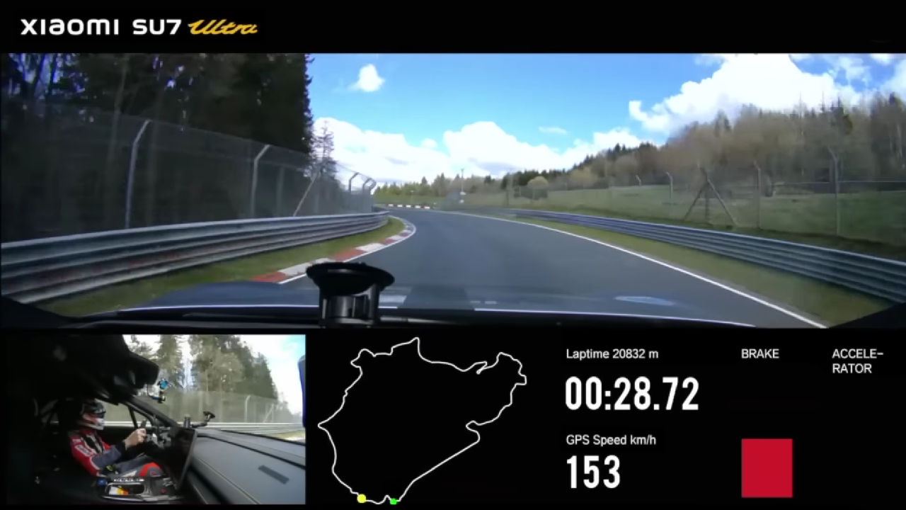 Xiaomi SU7 Ultra es el auto eléctrico más rápido en Nürburgring.