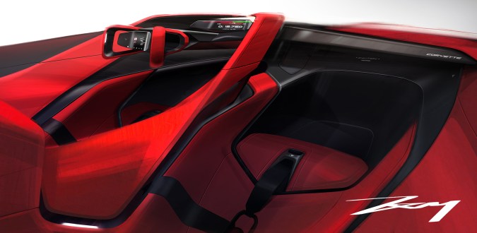 Corvette California Concept tiene un interior dedicado al conductor.