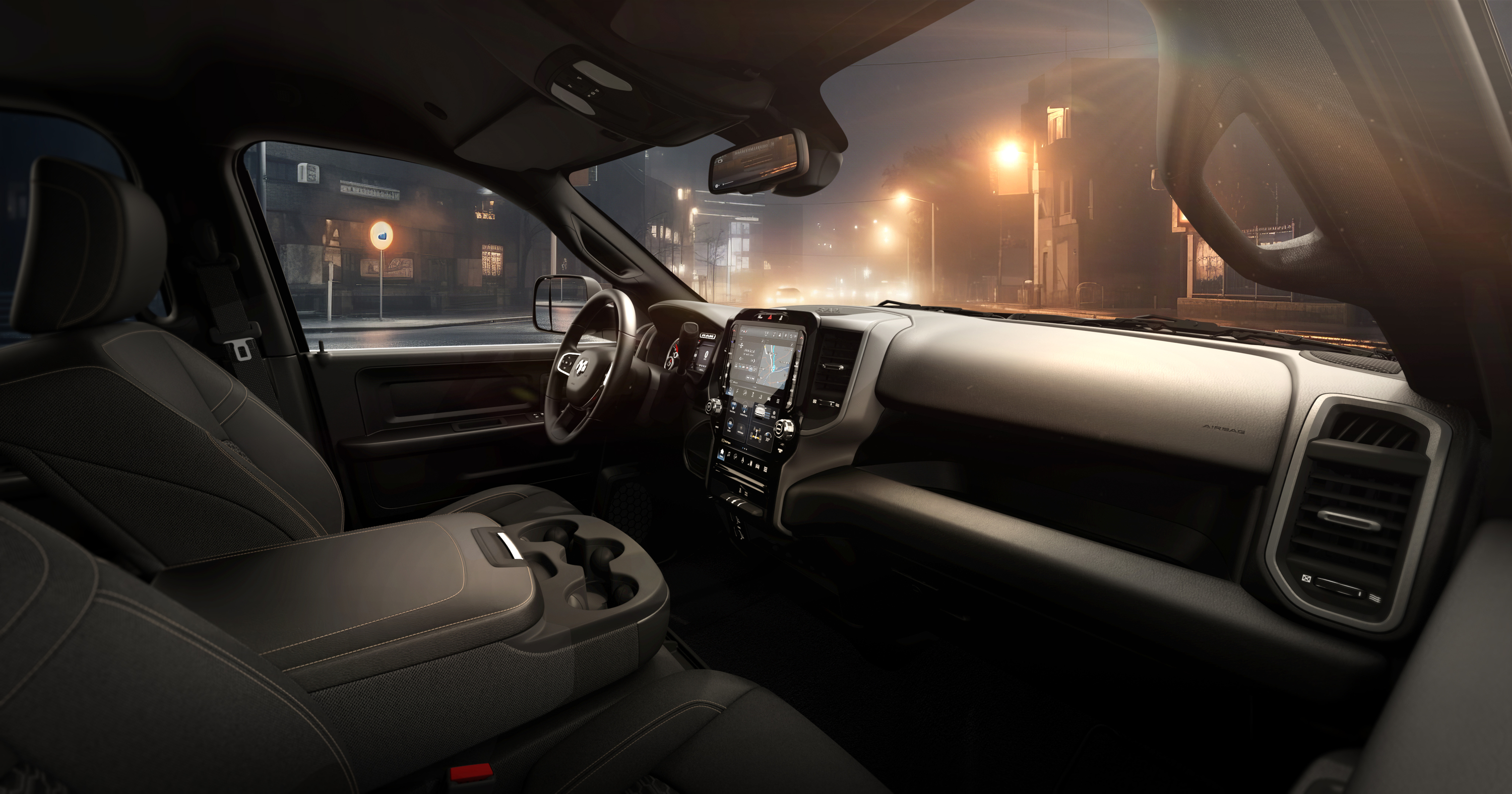 Ram 2500 Heavy Duty Black Express 2026 tiene asientos de tela.