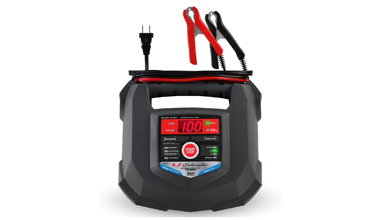Cargador de batería para carros Schumacher SC1280 tiene gran capacidad de carga rápida.