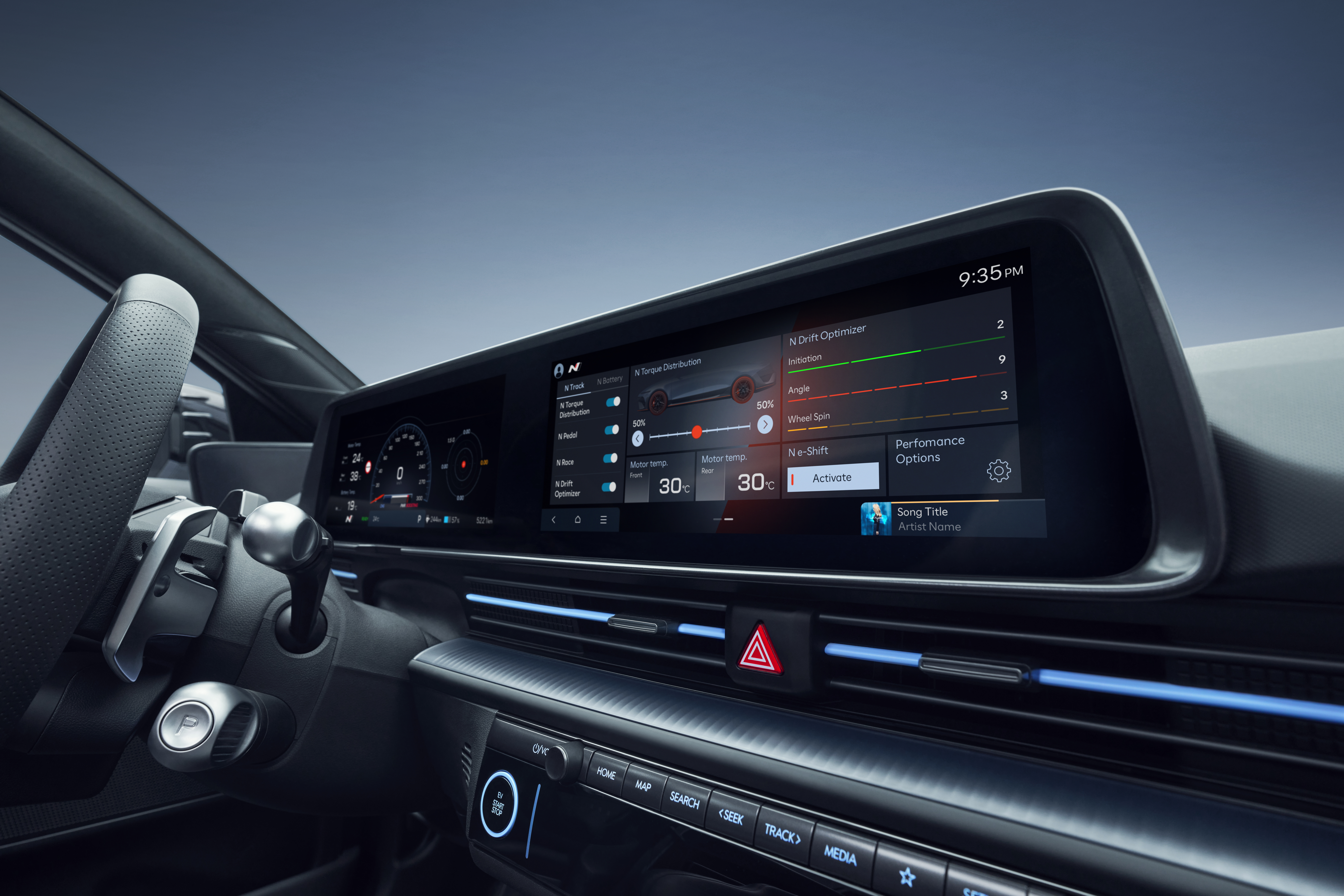 Hyundai Ioniq 6 N tiene varios elementos para usar el auto en la pista.