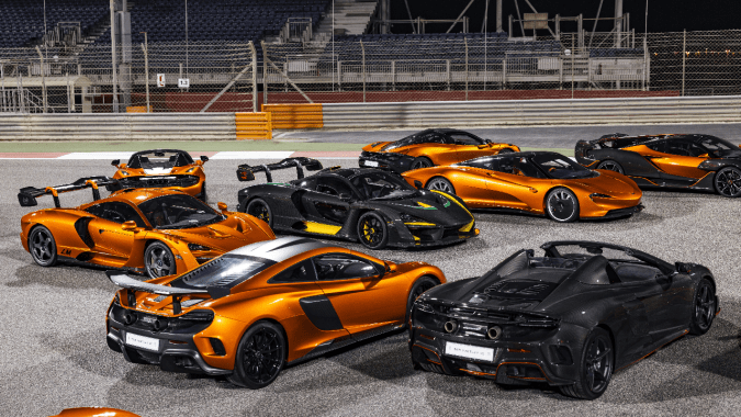 La colección de autos McLaren perteneció a Mansour Ojjeh, copropietario fallecido de McLaren.