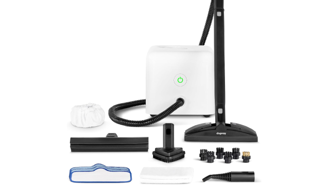 Limpiador a vapor Dupray Neat steam cleaner destaca su tanque de 54 onzas.