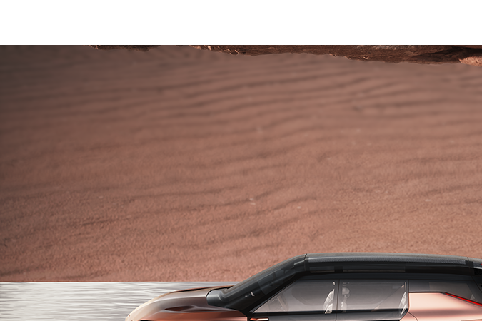 Imagen del Mitsubishi Elevance concept, SUV híbrido enchufable con diseño body-on-frame y faros LED delgados, presentado en Tokio.